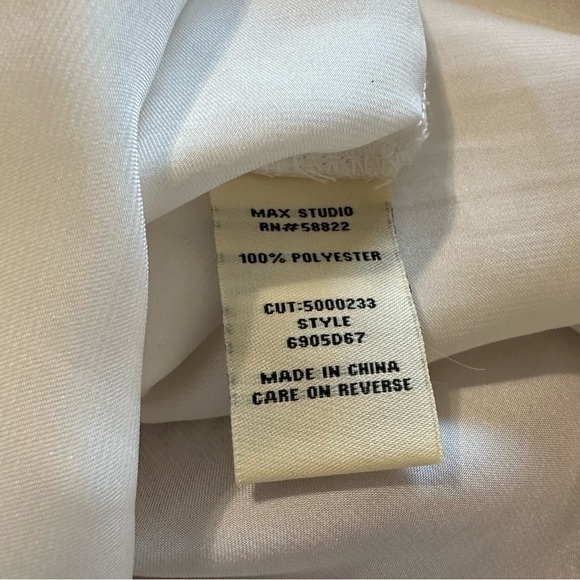 Max Studio women's size small cream and orange pick a boo shoulder dress - Picture 3 of 4